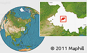 Satellite Location Map of Hailun, highlighted parent region