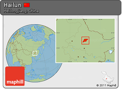 Savanna Style Location Map of Hailun