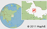 Savanna Style Location Map of Hailun, highlighted parent region