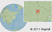 Savanna Style Location Map of Hailun, hill shading