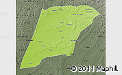 Physical Map of Hailun, darken, semi-desaturated