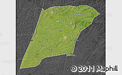 Satellite Map of Hailun, darken, desaturated