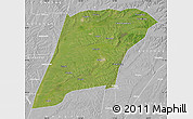 Satellite Map of Hailun, lighten, desaturated