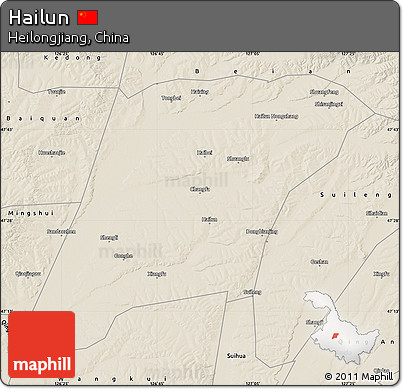 Shaded Relief Map of Hailun