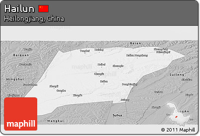 Gray Panoramic Map of Hailun