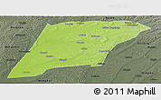 Physical Panoramic Map of Hailun, darken, semi-desaturated