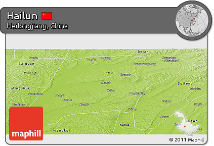 Physical Panoramic Map of Hailun