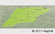 Physical Panoramic Map of Hailun, semi-desaturated