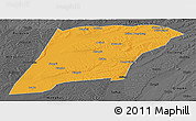 Political Panoramic Map of Hailun, darken, desaturated