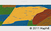 Political Panoramic Map of Hailun, darken