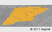 Political Panoramic Map of Hailun, desaturated