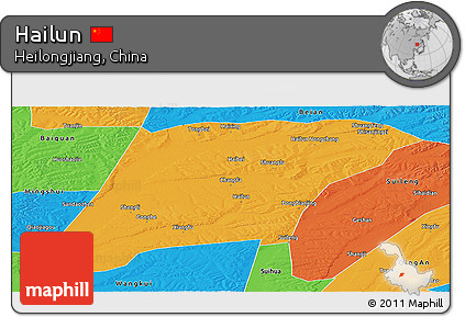 Political Panoramic Map of Hailun