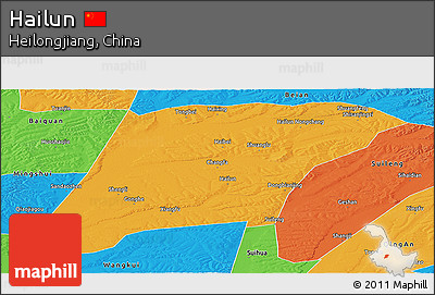 Political Panoramic Map of Hailun