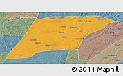 Political Panoramic Map of Hailun, semi-desaturated