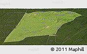 Satellite Panoramic Map of Hailun, darken