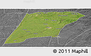 Satellite Panoramic Map of Hailun, desaturated