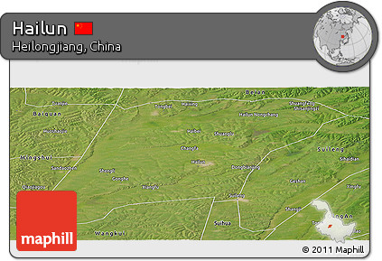 Satellite Panoramic Map of Hailun