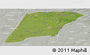 Satellite Panoramic Map of Hailun, lighten, semi-desaturated