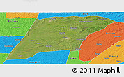 Satellite Panoramic Map of Hailun, political outside