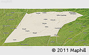 Shaded Relief Panoramic Map of Hailun, satellite outside