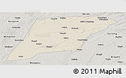 Shaded Relief Panoramic Map of Hailun, semi-desaturated