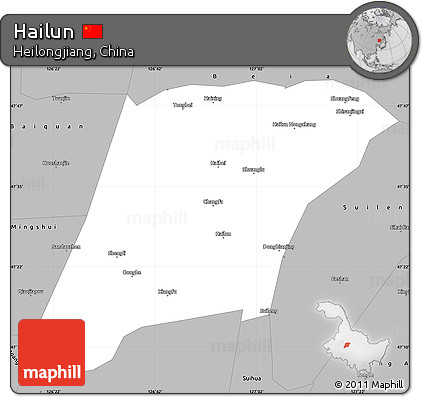 Gray Simple Map of Hailun