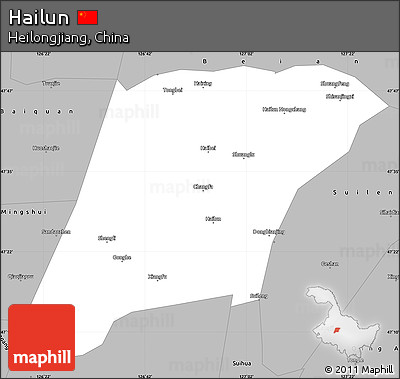 Gray Simple Map of Hailun