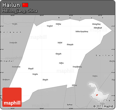 Gray Simple Map of Hailun