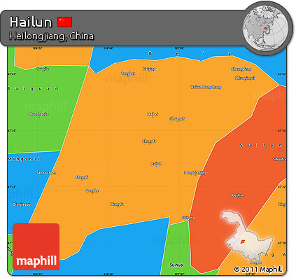 Political Simple Map of Hailun
