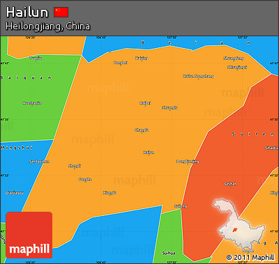 Political Simple Map of Hailun
