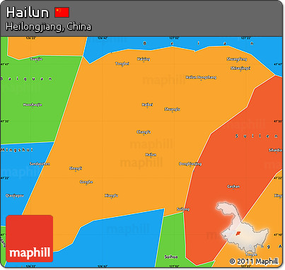 Political Simple Map of Hailun
