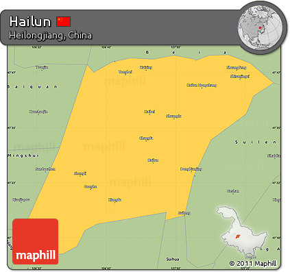 Savanna Style Simple Map of Hailun