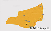 Political 3D Map of Harbin Shi, cropped outside