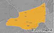 Political 3D Map of Harbin Shi, desaturated