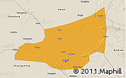 Political 3D Map of Harbin Shi, shaded relief outside
