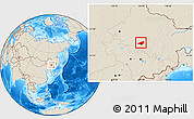 Shaded Relief Location Map of Harbin Shi