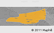 Political Panoramic Map of Harbin Shi, desaturated