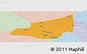 Political Panoramic Map of Harbin Shi, lighten