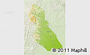 Physical 3D Map of Hegang Shi, lighten