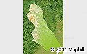 Physical 3D Map of Hegang Shi, satellite outside