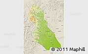 Physical 3D Map of Hegang Shi, shaded relief outside