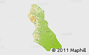 Physical 3D Map of Hegang Shi, single color outside