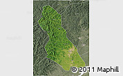Satellite 3D Map of Hegang Shi, semi-desaturated