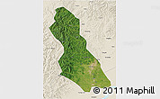 Satellite 3D Map of Hegang Shi, shaded relief outside