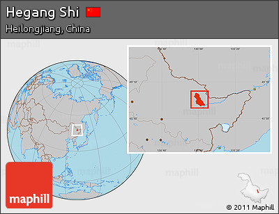 Gray Location Map of Hegang Shi