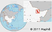 Gray Location Map of Hegang Shi, highlighted country