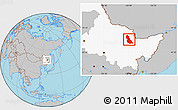 Gray Location Map of Hegang Shi, highlighted parent region
