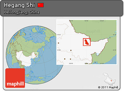 Savanna Style Location Map of Hegang Shi, highlighted country