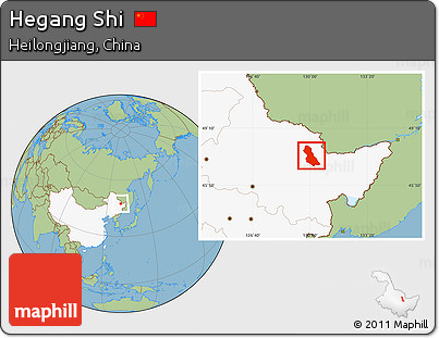 Savanna Style Location Map of Hegang Shi, highlighted country