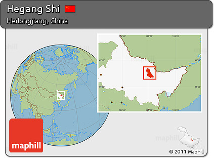 Savanna Style Location Map of Hegang Shi, highlighted parent region
